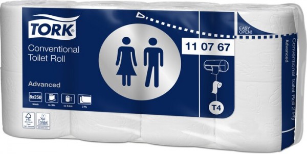 Tork Kleinrollen Toilettenpapier Advanced, 2lagig, 700005N, 8 x 8 Rollen